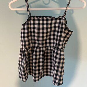 Gingham Babydoll Blouse